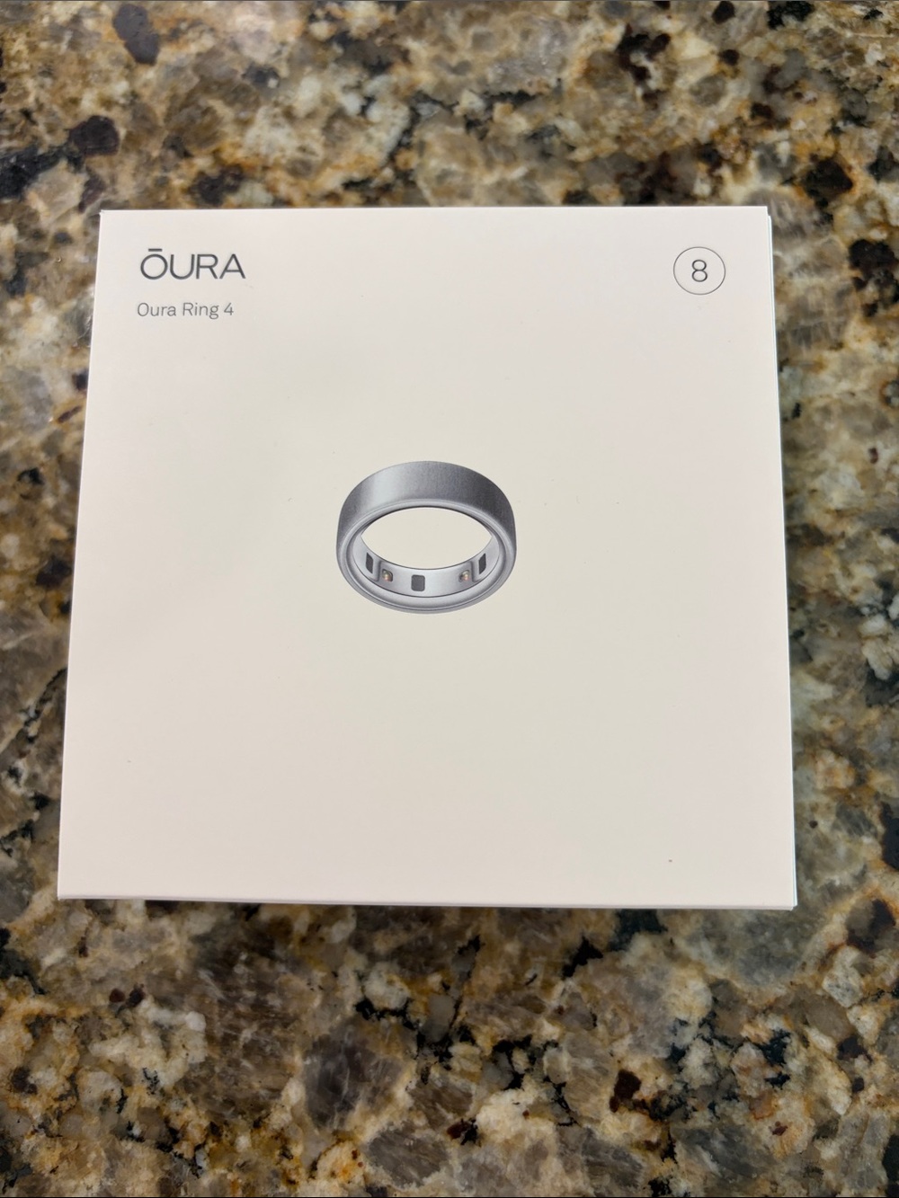 Oura Brushed Silver Smart Ring 4 - Size 8